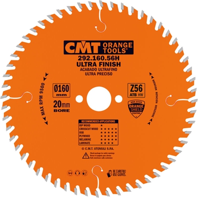 Cmt Orange Tools - 292.160.56H LAMA X TAGLIO DI PRECISIONE HW 160X2.2/1.6X20 Z56 ATB
