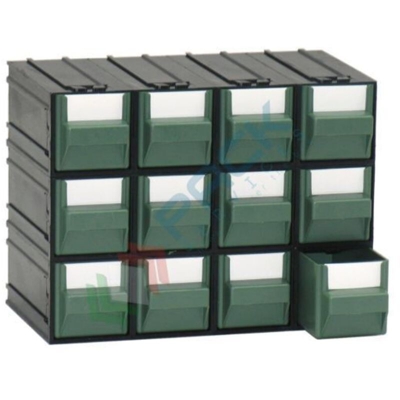 Cassettiera modulare 'A1' con 12 cassetti - Verde - Mobil Plastic