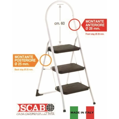 Scala Eurobalzo Telaio Argento 3 Ped. Scab - BIGHOUSE IT