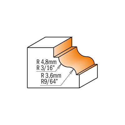 Cmt Orange Tools - 747.325.11 FRESA PROFILATA C/CUSC. HM S=6 R=3.6/4.8