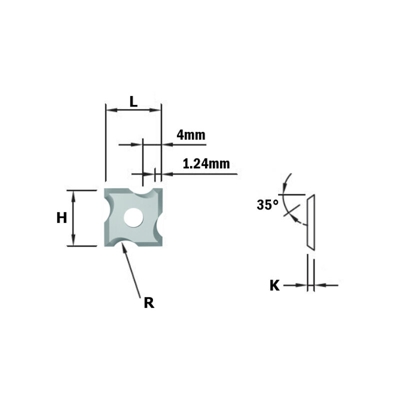 Cmt Orange Tools - 790.030.04 COLTELLO R/CONCAVO R3 (4 TAGLI) HW-F1730