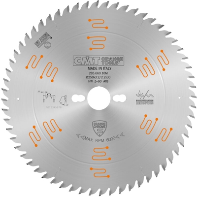 Cmt Orange Tools - 285.660.10M LAMA CIRCOLARE CHROME HW 250x3.2/2.2x30 Z60 10ATB