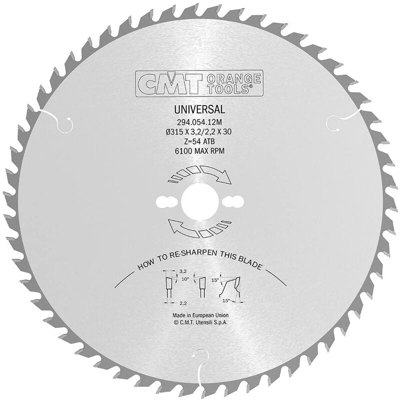 Cmt Orange Tools - 294.054.12M LAMA CIRCOLARE UNIVERSALE HW 315x3.2/2.2x30 Z54 10ATB