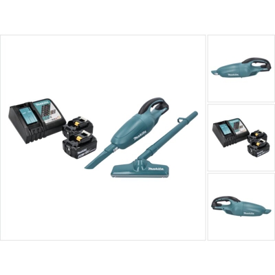 Makita DCL 180 18V Aspirapolvere senza fili verde + 2x Batterie 4,0 Ah + Caricatore DC 18 RC