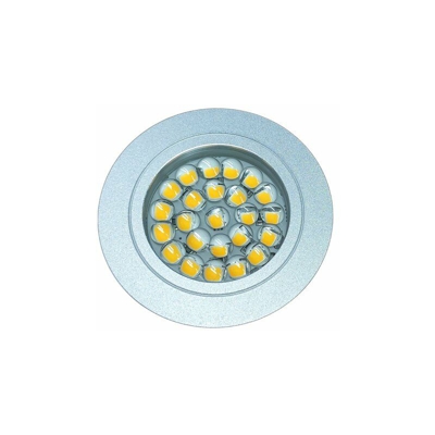Mini Faretto Led Da Incasso Dimmerabile Touch On Off Carcassa Argento Satinato Luce Neutro 4500K DC12V 2,5W Rotondo Foro 60mm - LEDLUX