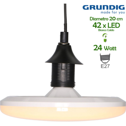 Bakaji - Lampada Circolare E27 Bianco Caldo Circolina Luce Risparmio Energetico 24W 42LED precio