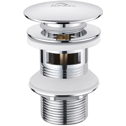 Pop-Up Valvola Di Scarico Universale, In Ottone, Set Di Scarico Con Troppopieno Per Lavabo/Lavandino Bagno, Cromato - Lonheo precio