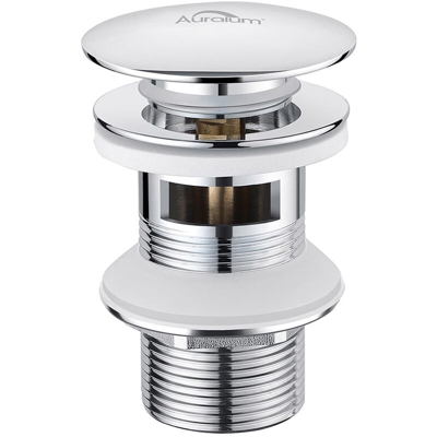 Pop-Up Valvola Di Scarico Universale, In Ottone, Set Di Scarico Con Troppopieno Per Lavabo/Lavandino Bagno, Cromato - Lonheo