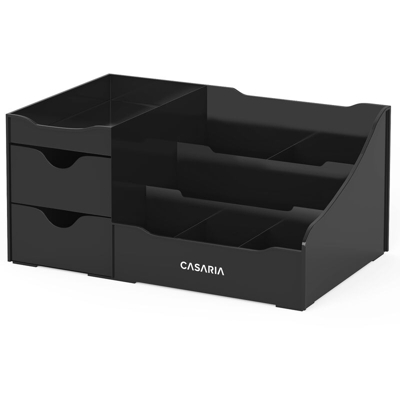 Cosmetics Make Up Organizer Organizer per scrivania Cassetto portaoggetti porta trucchi Nero - Casaria