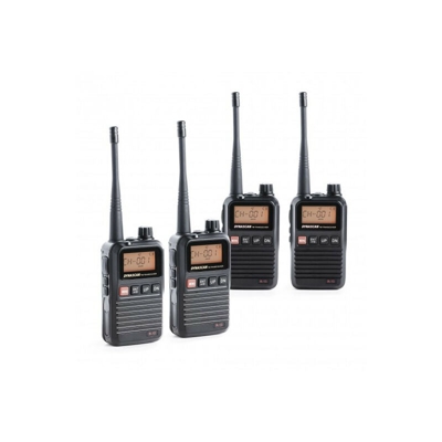 Dynascan - Confezione da 4 Walkies Pmr446 8 canali, portata fino a 10 km Radio FM, Scanner, batteria al litio R10 R10x4