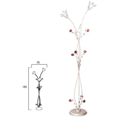 ROSE / PT3 - Lampada da terra Avorio Rose 40 Watt cm 55 x 185