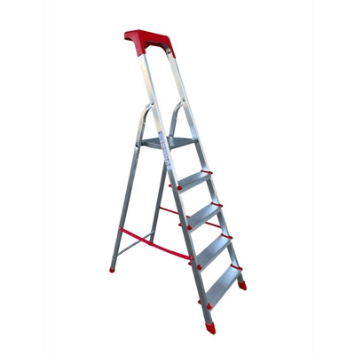 Eac - Scala Domestica In Alluminio 5 Gradini Robusta Pratica E Leggera