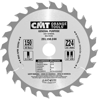 Cmt Orange Tools - 291.150.24H LAMA X LUNGO/TRAVERSO VENA HW 150X2.4/1.4X20 Z24 15ATB