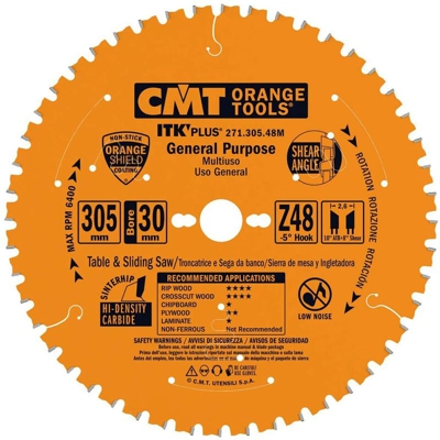 Cmt Orange Tools - 271.305.48M LAMA CIRCOLARE (ULTRA ITK) HW 305X2.6/1.8X30 Z48 ATB NEG