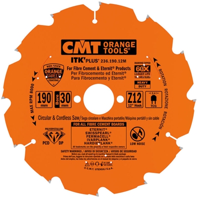 Cmt Orange Tools - 236.125.07 LAMA CIRCOLARE X FIBROCEMENTO DP 125x2.0/1.4x22.23 Z7 TCG