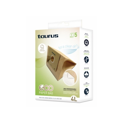 Sacchetto di Ricambio per Aspirapolvere Taurus 999.193 2L Marrone