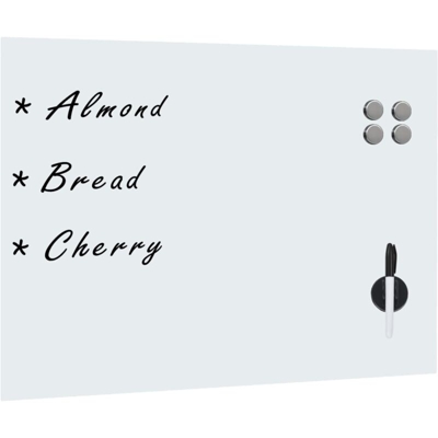 Lavagna Magnetica a Parete in Vetro 80x60 cm Bianca - VIDAXL