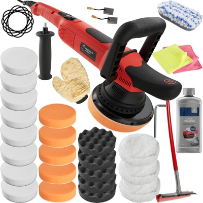 Lucidatrice eccentrica K7250B - lucidatrice auto, lucidatrice per auto - 28 pezzi incl. prodotto per lucidatura - TECTAKE