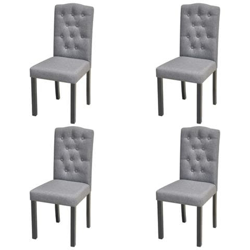 Sedie d Pranzo 4 pz Grigio Chiaro in Tessuto en oferta