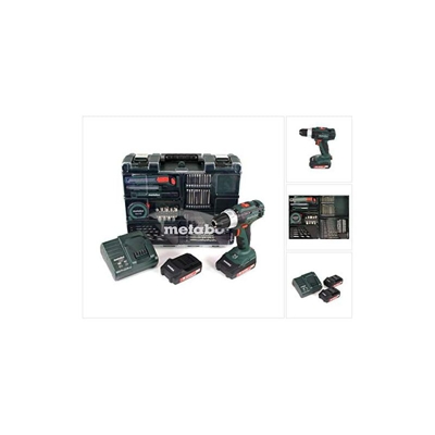 Metabo Trapano-avvitatore a batteria BS 18 L Set, 18V 2x2Ah Li-Ion, Caricabatteria SC 30, Valigetta in plastica, Officina mobile - 602321870