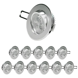 ECD Germany 12 x Faretto da Incasso LED 3W 230V Dimmerabile Rotondo ? 8,2 cm 226 lumen Bianco Freddo 6000K Orientabile 30 ? IP44 Lampada Spot Faretti características
