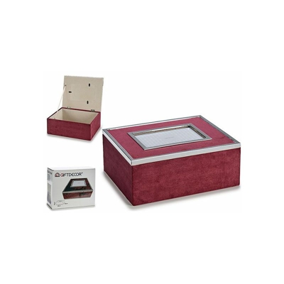 Gift Decor - Portafoto Velluto Rosso Granato (20 x 10,3 x 24,8 cm)