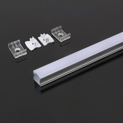 Profilo in Alluminio per Strip LED (Max l: 12,5mm) Colore Bianco 2000 x 17,2 x 14,4mm - V-tac