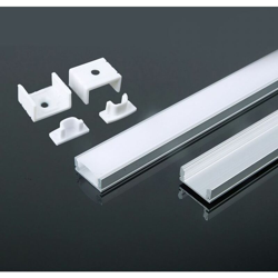Profilo in Alluminio per Strip LED (Max l: 12,4mm) Colore Bianco 2000 x 17,4 x 7mm - V-tac características