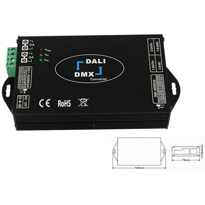Convertitore Segnale Trasforma Da DMX a DALI e Da DALI a DMX 12V 24V 36V 48V - LEDLUX