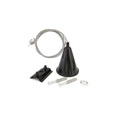 Ledlux - Kit Cavo Sospensione Per Binario Mono Fase Colore Nero Filo 150cm da Un Lato
