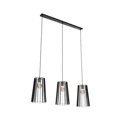 Lampada a sospensione tavolo soggiorno wieza - rustico - Acciaio - Nero - Oblungo Max. 3 x Watt - Qazqa en oferta