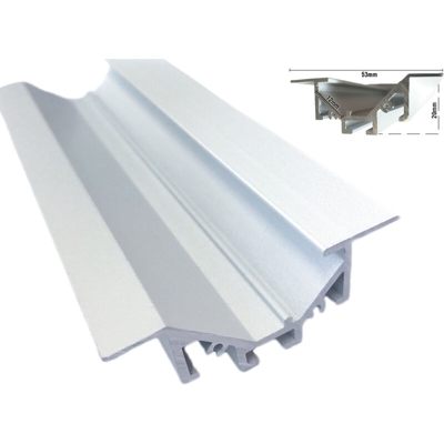 Profilo Canalina Barra Alluminio Da Incasso Illuminazione Luce Asimmetrica Colore Bianco 1 Metro - LEDLUX
