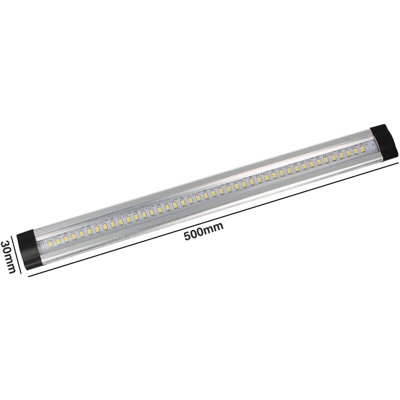 Lampada Barra Led in alluminio 500mm 5W 12V DC Bianco Caldo per Cucina Armadio Corridoio Mensola Vetrina Luci Notte - LEDLUX