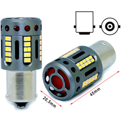 Carall - Lampada Led 1156 BA15S P21W 100% Canbus 12V 21W Effettiva Bianco 6000K Piedi Dritti Con Ventola In Testa precio