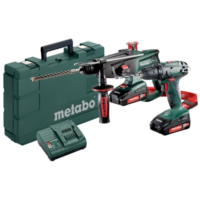 Metabo Combo Set 2.3.2 18 V Macchine a batteria nel kit, Valigetta in plastica, BS 18 + KHA 18 LTX - 685083000