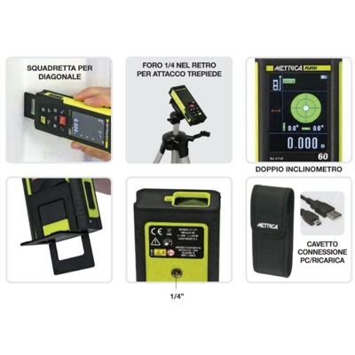 Misuratore Di Distanze Metrica Flash Portata Mt. 80