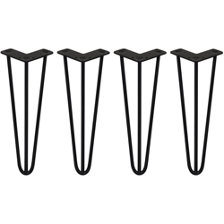 SKISKI LEGS - 4 Gambe per Tavolo a Forcina 35,5cm 3 Rebbi in Acciaio Nero Spessore 10mm características