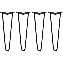 SKISKI LEGS - 4 Gambe per Tavolo a Forcina 40,6cm 2 Rebbi in Acciaio Nero Spessore 10mm precio