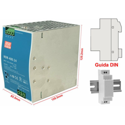 NDR-480-24 Trasformatore Rotaia Industriale 24V 480W 20A Barra Guida DIN Rail Power Supply Universale - Meanwell en oferta