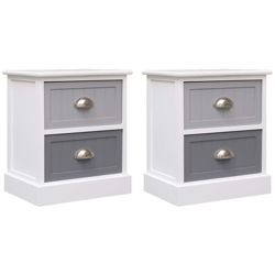 Comodini 2pz Grigi 38x28x45 cm in Legno di Paulonia - ASUPERMALL precio