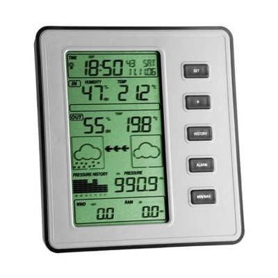 Termometro Digitale per il Monitoraggio della Temperatura e Umidità dell'aria Interna e Esterna 868 MHz Wi-Fi Argento 351077