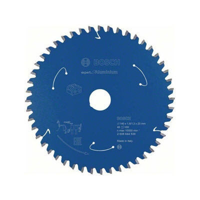 Bosch Lama per sega circolare Expert for Aluminium per seghe a batteria 140x1,8/1,3x20 T48 - 2608644536