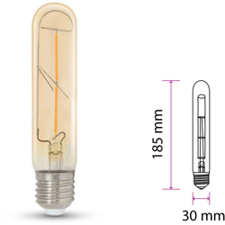 V-tac - Lampada Filo Led a Filamento E27 2W T30 Bianco Caldo 2200K Tubolare Cover Amber SKU-7252 precio