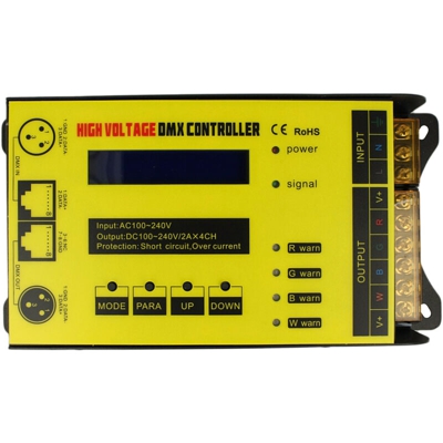 Centralina DMX Controller Alta Tensione 4 Canali RGBW Per Striscia Led DC 220V 4X2A DMX300C - LEDLUX