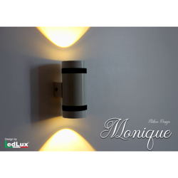 Ledlux - Applique Led Da Parete Modello Monique Italian Design Moderna 6W Doppio Illuminazione Bianco Caldo en oferta