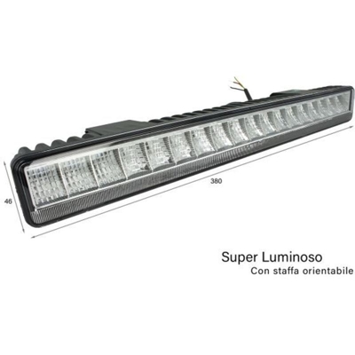 Carall - Barra Fanale Led Driving Light Slim Con Luci Diurne 54W 380mm 9V-32V IP67 Per Fuoristrada Jeep SUV Camper
