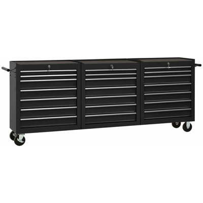 Vidaxl - Carrello Portautensili con 21 Cassetti in Acciaio Nero