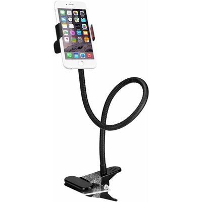 Supporto Cellulare da Scrivania Universale con Braccio a Collo d'Oca Regolabile, Porta Telefono Auto per Smartphone iPhone 7/8/Samsung Larghezza fino