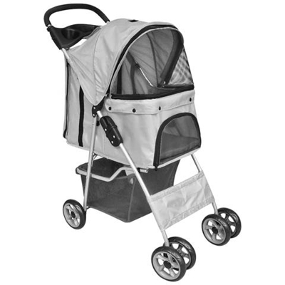 Passeggino Per Cani / gatti Pieghevole Grigio