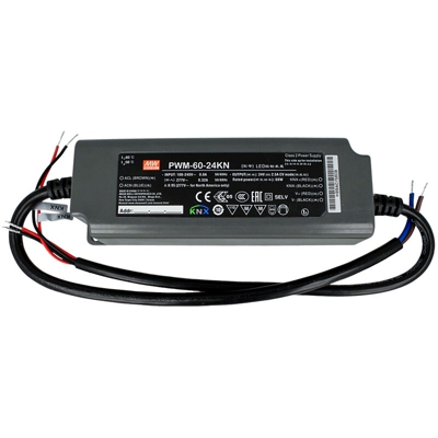 PWM-60-24KN Trasformatore CV 24V 2,5A 60W Dimmerabile KNX Konnex IP67 - Meanwell